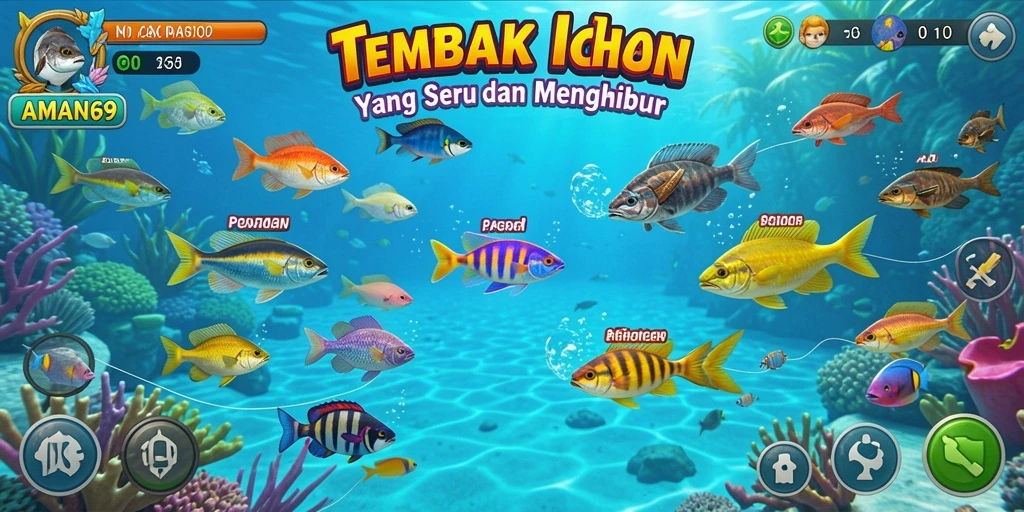 Screenshot gameplay seru Tembak Ikan di AMAN69.