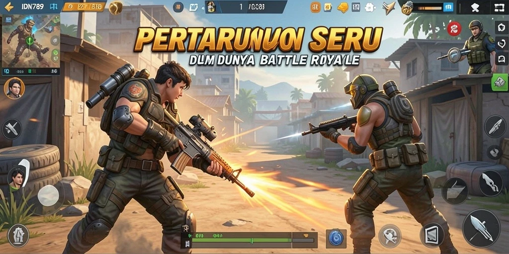 Gameplay IDN789 dengan aksi seru Battle Royale.