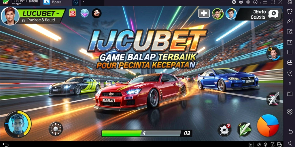 Tampilan gameplay balap yang mendebarkan dalam LUCUBET.