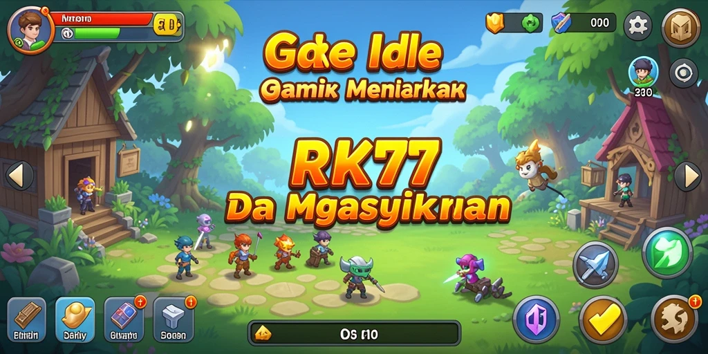 Tampilan gameplay Idle yang menarik dan mengasyikkan di RK77.