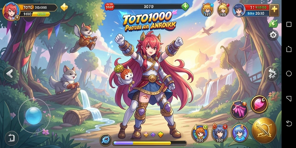 Screenshot TOTO1000 menampilkan aksi seru dalam dunia anime.