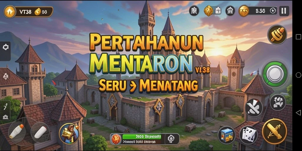 Tangkapan layar menampilkan gameplay menara pertahanan yang menegangkan.