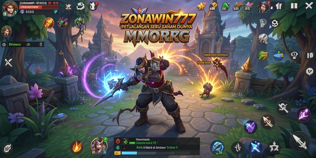 Screenshot menampilkan suasana pertarungan epik dalam ZONAWIN777.