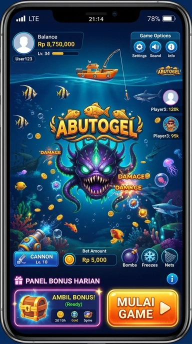 Tampilan aplikasi abutogel yang bersih dan terorganisir.